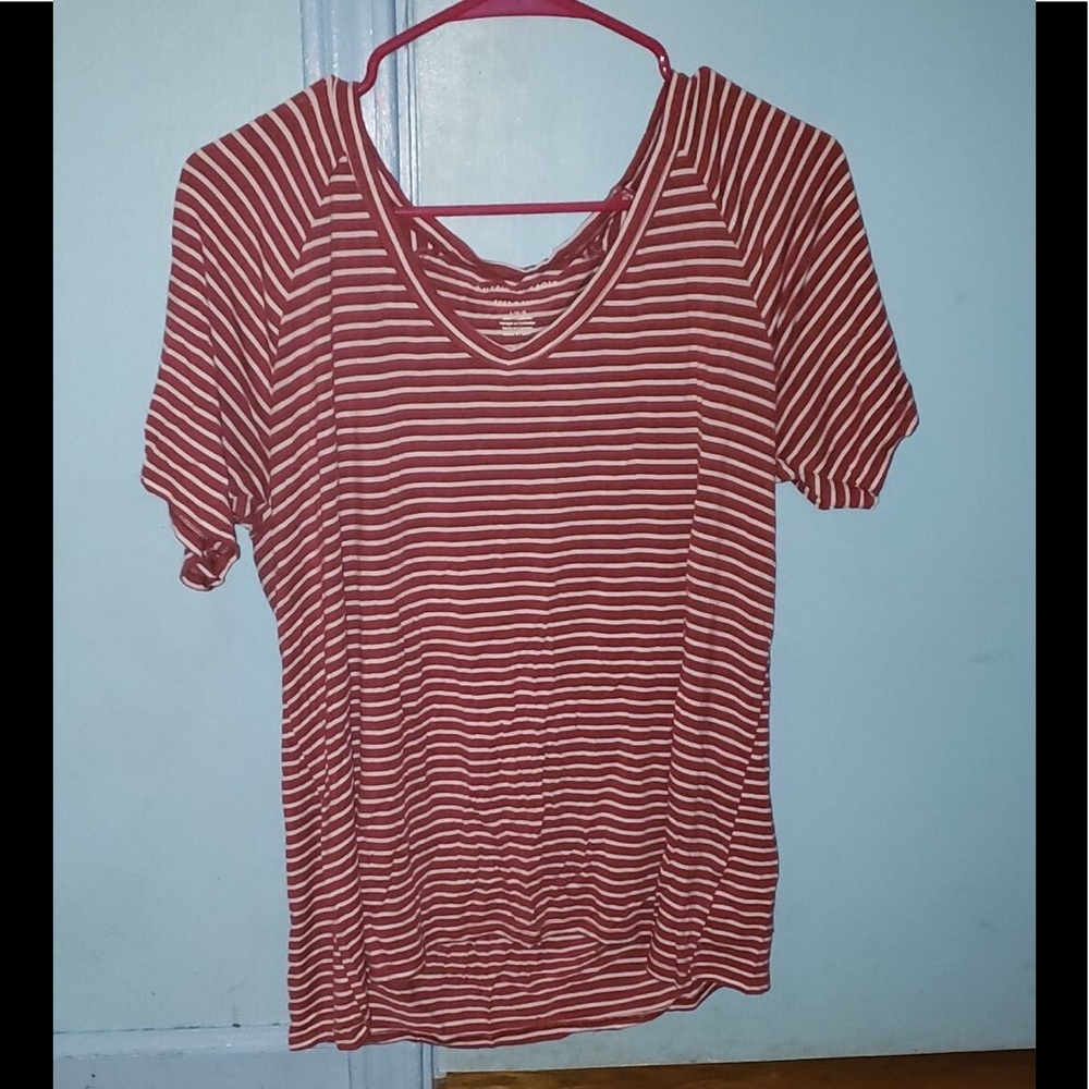 Red and white stripped top